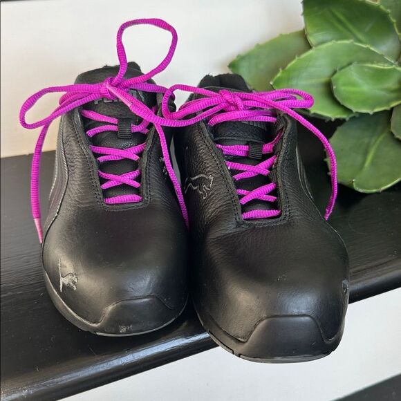 Puma Women’s Steel Toe Work Shoes, Black Leather, Like New, Safety Toe - Picture 5 of 11